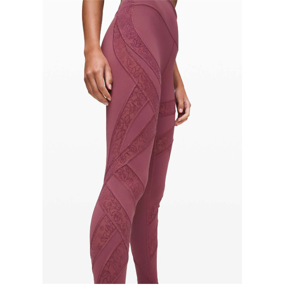 Lululemon Women's Wunder Under High-Rise Tight Flocked 28" Plumful Size 10 NWT - Picture 3 of 10